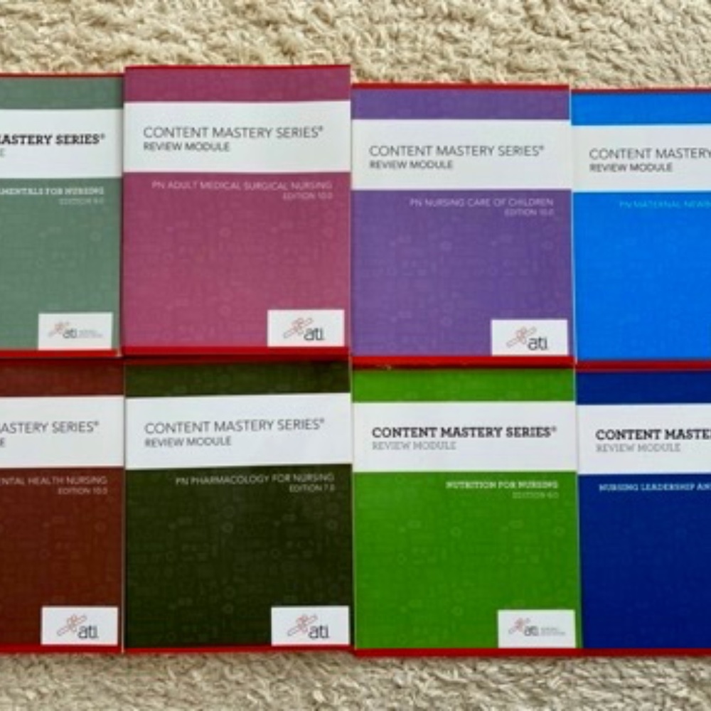 ATI Nursing Books/Content Mastery Series Review Modules/Full set of 8 books